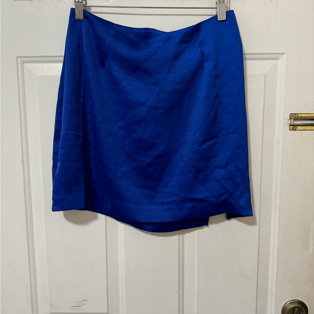 Brand New Meshki Satin Slit Skirt - Blue - Size Medium - Picture 3 of 6